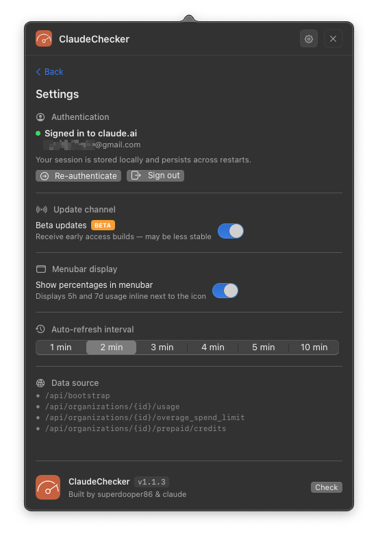 Settings
