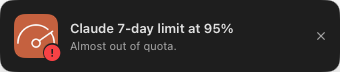95% limit warning